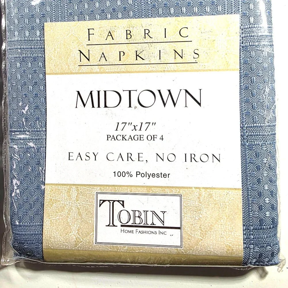 Cloth Napkins Blue 2 Packs Of 4 Polyester table linens Tobin Midtown